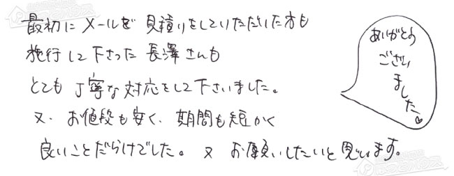 お客様からお寄せいただいたご意見・ご感想